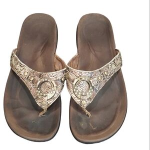Abeo Women Sunrise andals Snake Print slide sz 8 shoes